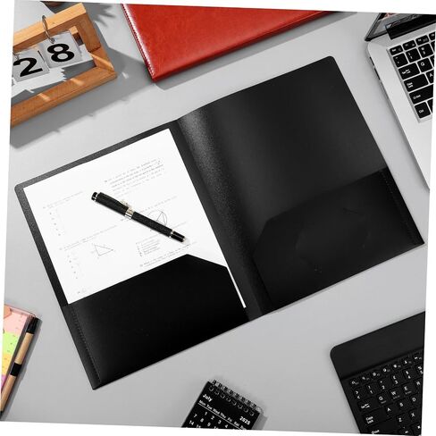 12pcs Black Plastic File Folders Pockets Business Card Slot Legal Letter Document Organizer for School Office in Saudi Arabia