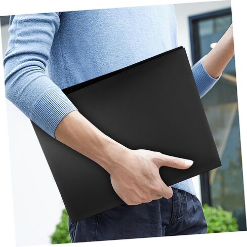 12pcs Black Plastic File Folders Pockets Business Card Slot Legal Letter Document Organizer for School Office in Saudi Arabia