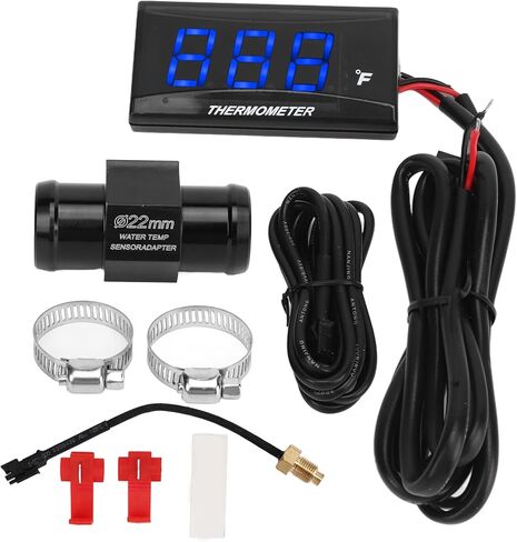 Motorcycle Water Temperature Gauge, LCD Display, Ultra Thin ABS Housing, Blue in Saudi Arabia