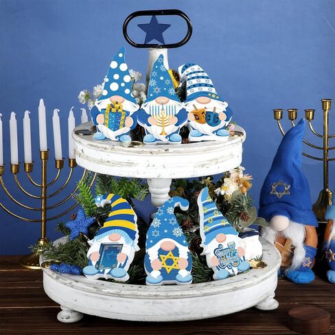 6 Pcs Christmas Tree Wooden Table Decor Buffalo Plaid Cheetah Leopard Print Wooden Table Signs Freestanding Reversible Rustic Wood Centerpiece Tabletop for Xmas Winter Holiday Farmhouse Home Decor in Kuwait