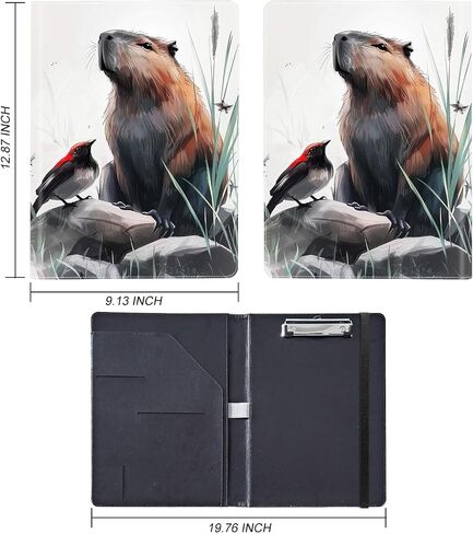 Padfolio Clipboard Folder Portfolio Notepad Organizer, PU Leather Interview Resume Folder,with Business Card Holder/Letter A4 and Writing Pad/Mobile Phone Storage Pocket,Cute Pink Strawberry-1172 in Saudi Arabia