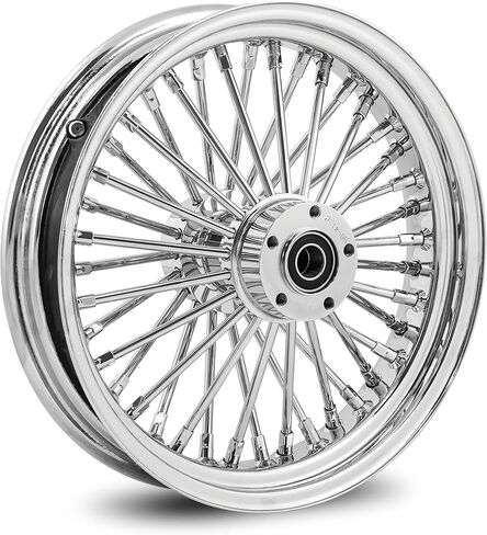 18X5.5 Fat 40 Stainless Spoke/Nipple For Harley Softail Sportster Dyna 2000-2007 3/4" Rear Wheel (6-3 All Black - Black Wall Tire) in Saudi Arabia