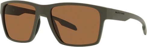Native Men's XD9041 Breck Square Sunglasses, Matte Smoke Crystal/Blue Mirrored Polarized, 56 mm in Saudi Arabia