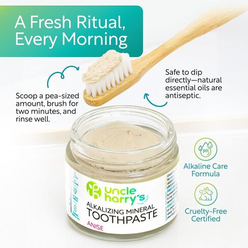 Uncle Harry's Cinnamon Remineralizing Toothpaste | Natural Whitening Toothpaste Freshens Breath & Promotes Enamel | Vegan Fluoride Free Toothpaste in Kuwait