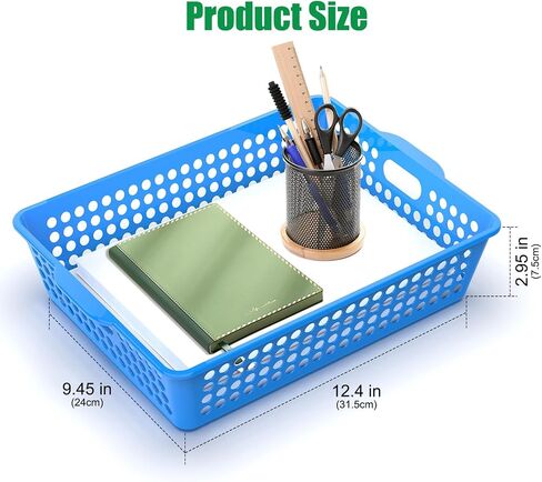 6 Pack Plastic Classroom Storage Baskets, Paper Trays for Classroom Organization & Turn in Trays for Teachers, Students, Desk Organizer Bin 13.8x10.6x3.1 Inch (Morandi) in Saudi Arabia