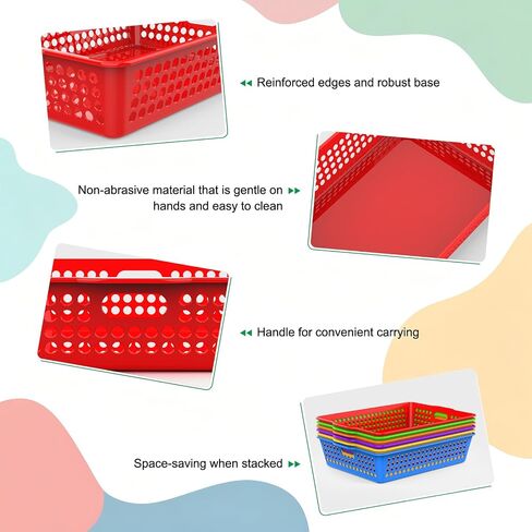 6 Pack Plastic Classroom Storage Baskets, Paper Trays for Classroom Organization & Turn in Trays for Teachers, Students, Desk Organizer Bin 13.8x10.6x3.1 Inch (Morandi) in Saudi Arabia