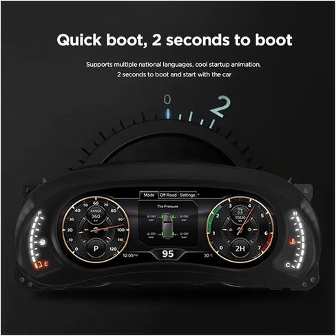 لوحة قيادة Lcd أوتوماتيكية 12.3 بوصة 1920*720 متوافقة مع جيب رانجلر روبيكون 2011-2018 لوحة الأدوات الافتراضية قمرة القيادة in Kuwait