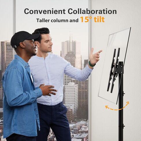 Perlegear Mobile TV Cart, Rolling TV Stand for 13-50 inch TVs with 30° Tilt Universal TV Cart for LED/LCD/OLED TV Height Adjustable Floor TV Stand Holds 44lbs Portable Monitor Stand Max VESA 200x200mm in Kuwait