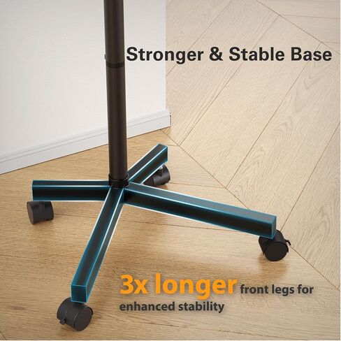 Perlegear Mobile TV Cart, Rolling TV Stand for 13-50 inch TVs with 30° Tilt Universal TV Cart for LED/LCD/OLED TV Height Adjustable Floor TV Stand Holds 44lbs Portable Monitor Stand Max VESA 200x200mm in Kuwait