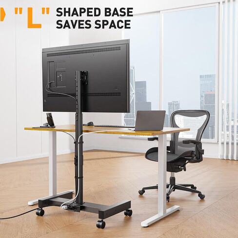 Perlegear Mobile TV Cart, Rolling TV Stand for 13-50 inch TVs with 30° Tilt Universal TV Cart for LED/LCD/OLED TV Height Adjustable Floor TV Stand Holds 44lbs Portable Monitor Stand Max VESA 200x200mm in Kuwait