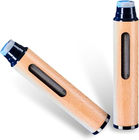 قطعتان من منافض السجائر الخشبية المحمولة المصنوعة يدويًا، مضادة للسقوط مع حاملات سجائر 5.2 مم 6.8 مم 7.8 مم، عالمية للسيارة والمنزل والمكتب والطاولة الخارجية والشرفة الخارجية (أسود) in Kuwait