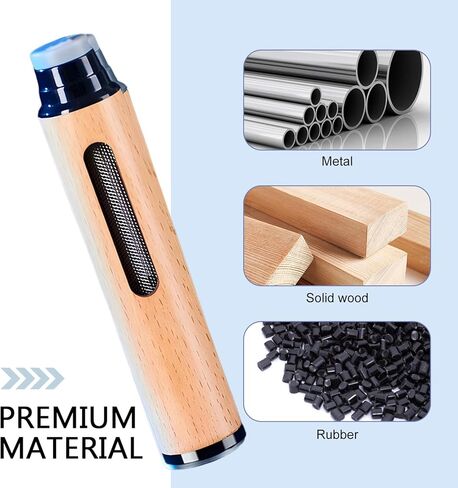 قطعتان من منافض السجائر الخشبية المحمولة المصنوعة يدويًا، مضادة للسقوط مع حاملات سجائر 5.2 مم 6.8 مم 7.8 مم، عالمية للسيارة والمنزل والمكتب والطاولة الخارجية والشرفة الخارجية (أسود) in Kuwait