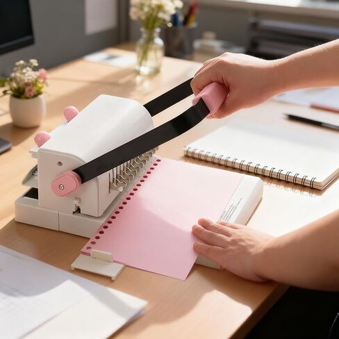 Binding Machine,Book Binder Machine 21-Holes, 450 Sheets,Comb Binding Machine with Starter Kit 100 PCS 3/8'' Comb Binding Spines,Spiral Binding Machine for Letter Size, A4, A5 or Smaller Sizes in Kuwait