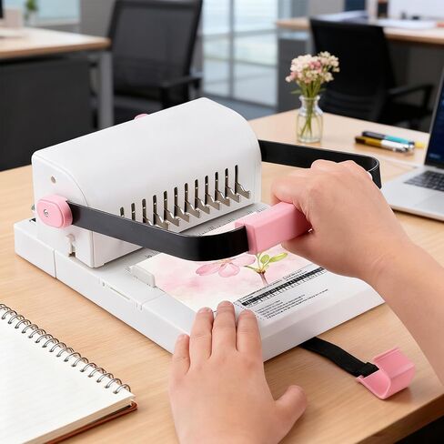 Binding Machine,Book Binder Machine 21-Holes, 450 Sheets,Comb Binding Machine with Starter Kit 100 PCS 3/8'' Comb Binding Spines,Spiral Binding Machine for Letter Size, A4, A5 or Smaller Sizes in Kuwait