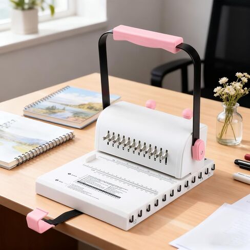 Binding Machine,Book Binder Machine 21-Holes, 450 Sheets,Comb Binding Machine with Starter Kit 100 PCS 3/8'' Comb Binding Spines,Spiral Binding Machine for Letter Size, A4, A5 or Smaller Sizes in Kuwait