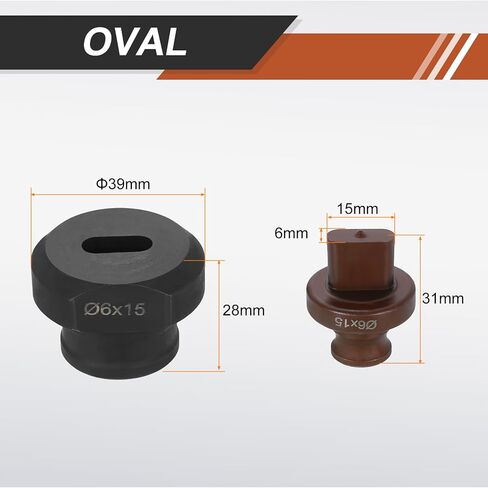 HARFINGTON Hydraulic Hole Punch Die 13x20mm Oval Hole 40Cr Steel Electric Punching Kit for MHP-20 JP-20 Electric Punching Machine, Burgundy & Black in Kuwait