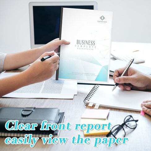 50 حزمة من أغلفة التقارير الشفافة مع أشرطة منزلقة، ومجلدات العروض التقديمية لحجم الرسالة بسعة 70 ورقة، ومجلد السيرة الذاتية، ومجلد شفاف، بسمك 5.5 مل، لمستندات السيرة الذاتية، أسود in Kuwait