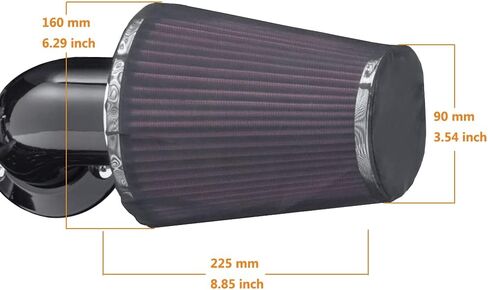 Motorcycle Air Cleaner Filter Waterproof Brreather Rain Sock Black Protective Cover For Harley Air Cleaner Kits XL 1200 Touring Softail Dyna (For RSD Style) in Saudi Arabia