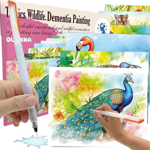 QUOKKA Water Painting Dementia Activities for Seniors – Vibrant Blooms – Alzheimers Products for Elderly - Activities for People with Dementia - Crafts for Seniors in Saudi Arabia