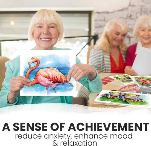 QUOKKA Water Painting Dementia Activities for Seniors – Vibrant Blooms – Alzheimers Products for Elderly - Activities for People with Dementia - Crafts for Seniors in Saudi Arabia