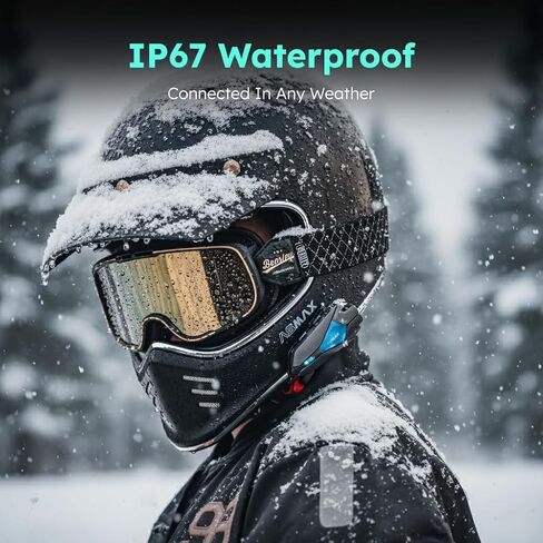 سماعة بلوتوث Z1 للدراجات النارية، خوذة 10 راكبين، أنظمة اتصالات داخلية شبكية، تحكم صوتي/شحن سريع/إقران عالمي/إلغاء الضوضاء/ IP67 مقاومة للماء، عبوتان in Kuwait