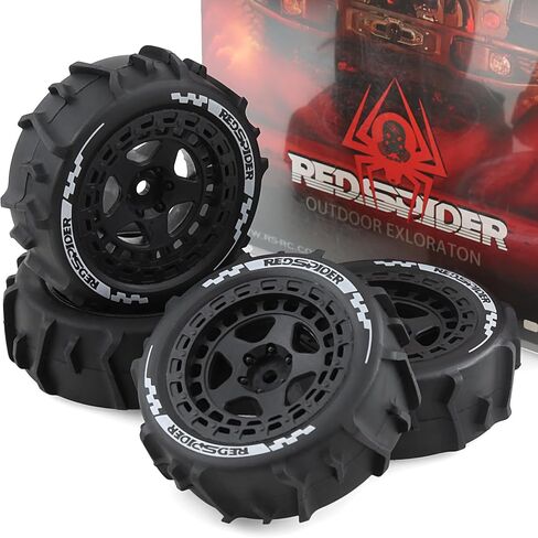 إطارات REDSPIDER 1/18 1/16 1/24 RC للرمل والثلج، مناسبة لـ Traxxas، ARRMA Mojave GROM، MJX Hyper Go Tamiya Kyosho HPI (أسود) in Kuwait