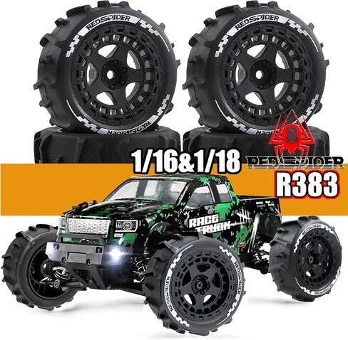 إطارات REDSPIDER 1/18 1/16 1/24 RC للرمل والثلج، مناسبة لـ Traxxas، ARRMA Mojave GROM، MJX Hyper Go Tamiya Kyosho HPI (أسود) in Kuwait