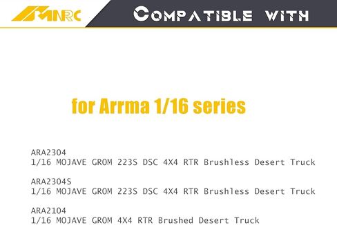 عجلة مجداف مُلصقة مسبقًا وإطارات رملية للشاطئ والثلج والصحراء لـ Arrma 1/16 Mojave Grom RTR ترقيات الجزء الأبيض in Kuwait