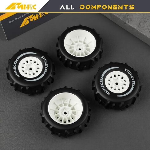 عجلة مجداف مُلصقة مسبقًا وإطارات رملية للشاطئ والثلج والصحراء لـ Arrma 1/16 Mojave Grom RTR ترقيات الجزء الأبيض in Kuwait