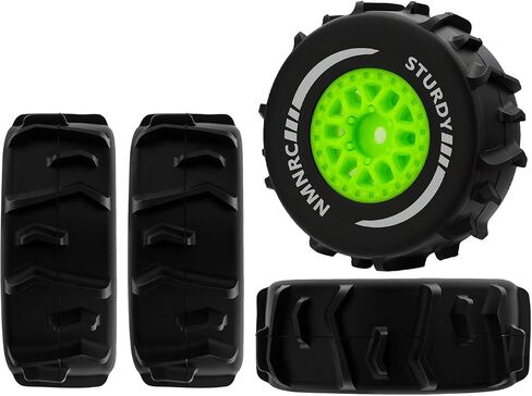 عجلة مجداف مُلصقة مسبقًا وإطارات رملية للشاطئ والثلج والصحراء لـ Arrma 1/16 Mojave Grom RTR ترقيات الجزء الأبيض in Kuwait