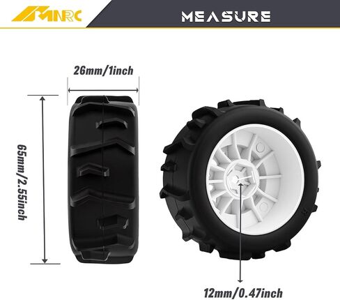 عجلة مجداف مُلصقة مسبقًا وإطارات رملية للشاطئ والثلج والصحراء لـ Arrma 1/16 Mojave Grom RTR ترقيات الجزء الأبيض in Kuwait