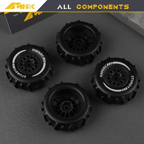 عجلة مجداف مُلصقة مسبقًا وإطارات رملية للشاطئ والثلج والصحراء لـ Arrma 1/16 Mojave Grom RTR ترقيات الجزء الأبيض in Kuwait
