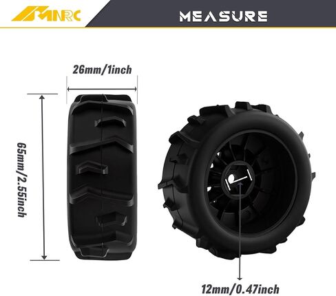 عجلة مجداف مُلصقة مسبقًا وإطارات رملية للشاطئ والثلج والصحراء لـ Arrma 1/16 Mojave Grom RTR ترقيات الجزء الأبيض in Kuwait