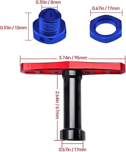 HobbyPark 17mm Wheel Hex Hubs Adapter with Wrench for 1/8 RC Cars Monster Trucks Off Road Buggy (with Navy Blue Adapter) in Saudi Arabia