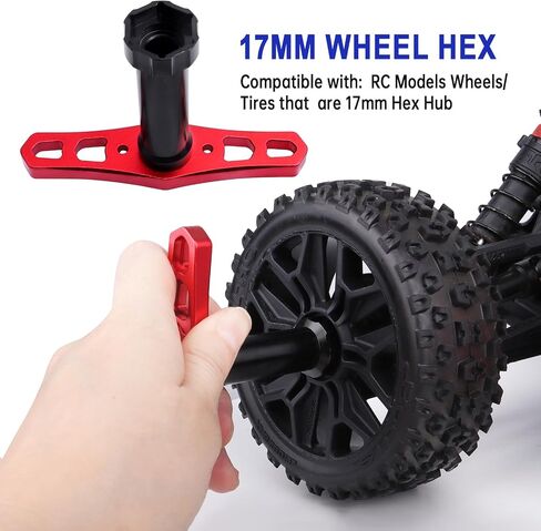 HobbyPark 17mm Wheel Hex Hubs Adapter with Wrench for 1/8 RC Cars Monster Trucks Off Road Buggy (with Navy Blue Adapter) in Saudi Arabia
