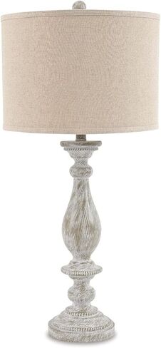 Signature Design by Ashley Bernadate Cottage 61" Candlestick Design Floor Lamp, Whitewash in Kuwait