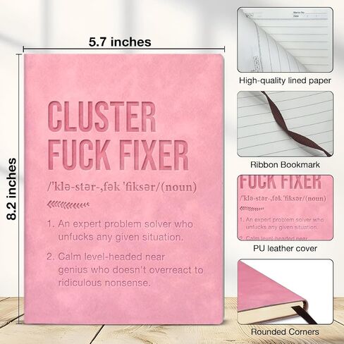 Funny Office Notebook Journal Thank You Gifts for Boss Leader Supervisor Manager, Cluster Fixer Definition Writing Notebook-Pink in Saudi Arabia