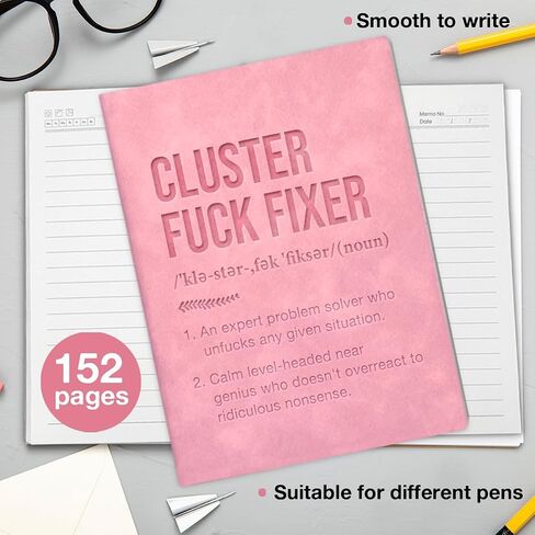 Funny Office Notebook Journal Thank You Gifts for Boss Leader Supervisor Manager, Cluster Fixer Definition Writing Notebook-Pink in Saudi Arabia