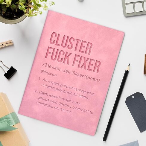 Funny Office Notebook Journal Thank You Gifts for Boss Leader Supervisor Manager, Cluster Fixer Definition Writing Notebook-Pink in Saudi Arabia