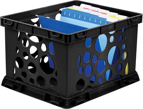 صندوق ملفات قياسي من Storex - تخزين الرسائل والمستندات القانونية والمجلدات، أسود، عبوة واحدة (61659F03C) in Saudi Arabia