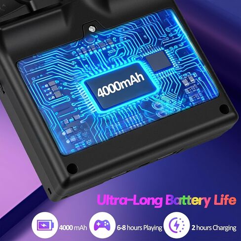وحدة تحكم ألعاب محمولة باليد XF40V، وحدة تحكم ألعاب ريترو 4.0 بوصة IPS شاشة نظام Linux مدمج بطاقة TF 64 جيجا، نظام Linux مفتوح المصدر، محملة مسبقًا بأكثر من 20000 لعبة كلاسيكية، ألعاب فيديو محمولة (أسود-64 جيجا) in Kuwait
