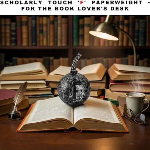 Initial Bomb Paperweight Humor Decor with Ball Paperweight Functional and Stylish Office Paperweight Gift for Office Co-Worker Boss,Student with Letter Paperweight Desk Decor in Saudi Arabia