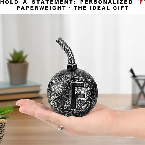Initial Bomb Paperweight Humor Decor with Ball Paperweight Functional and Stylish Office Paperweight Gift for Office Co-Worker Boss,Student with Letter Paperweight Desk Decor in Saudi Arabia