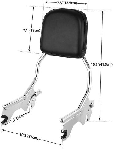 TCT-MT Sissy Bar Backrest Upright Standard Height Fit for Harley Softail 2018-2020 Heritage Classic FLHC; Deluxe FLDE; Street Bob FXBB; Slim FLSL; 114 FLHCS Chrome 2019 +Black in Saudi Arabia