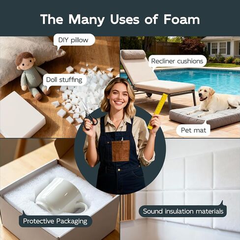 Vicatiful High Density Upholstery Foam - 3" x 24" x 72" Firm Foam Padding, Memory Foam for Couch & Seat Cushion Replacement/DIY Home Decor/Protective Packaging in Saudi Arabia