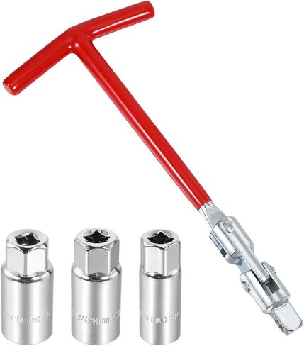 5PCS Spark Plug Socket Wrench Set, T-Handle 14mm(9/16") 16mm (5/8") 21mm (13/16") 18mm (45/64") Universal Spark Plug Wrench Sockets, Removal Tool Kit for Motorcycles Lawn Mowers Small Vehicles in Saudi Arabia
