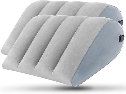 1 Pack Portable Inflatable Wedge Pillow,Body Positioner for Sleep Support, Adjustable Travel Cushion - Lightweight Bed/Leg/Partner Support Pillow, Fast Inflation, Grey in Saudi Arabia