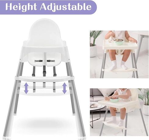High Chair Foot Rest,Adjustable & Non-Slip Foot Rest for IKEA High Chair Accessories,Compatible with Antilop,Easy Installation,Made with Durable Polypropylene in Saudi Arabia