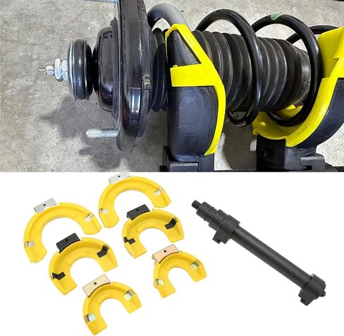 Strut Spring Compressor Kit, Coil Spring Removal Tool, 4487KG Force Interchangeable Fork Extractor Set for Suspension Work in Saudi Arabia