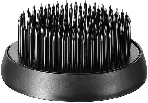 【Black Kenzan Series】Round Floral Arranger Frog Flower Fixed Tools Japanese Floral Pins Holder with Rubber Base for Ikebana Arrangement, Plant Fixation (2inch/50mm Black Kenzan) in Saudi Arabia